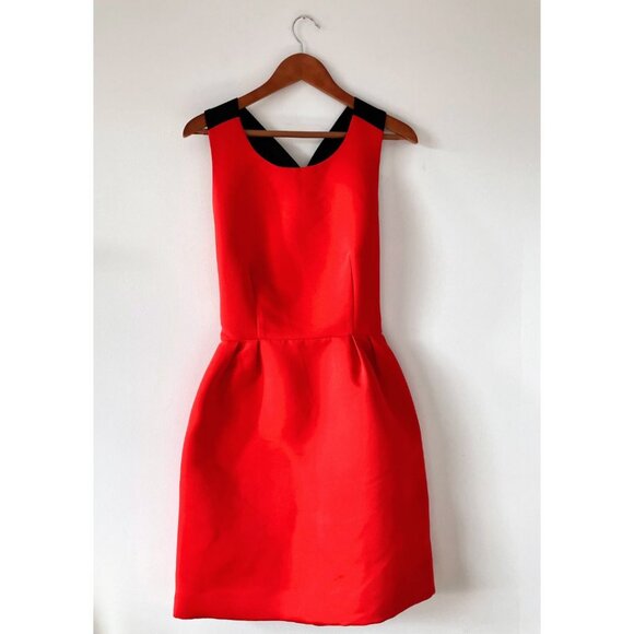 Kate Spade Bow Back Dress Lollipop Red Black Size 12 Holiday Christmas Party - Picture 3 of 5